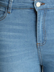 Kotty Women Blue Skinny Fit High-Rise Low Distress Jeans