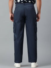 Kotty Men Relaxed Low-Rise Easy Wash Cargos Trousers