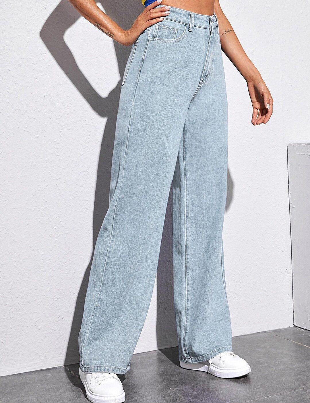 Kotty Women Straight Fit High-Rise Stretchable Cotton Lycra Blend Jeans