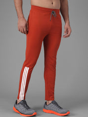 Kotty Men Orange & White Solid Track Pants