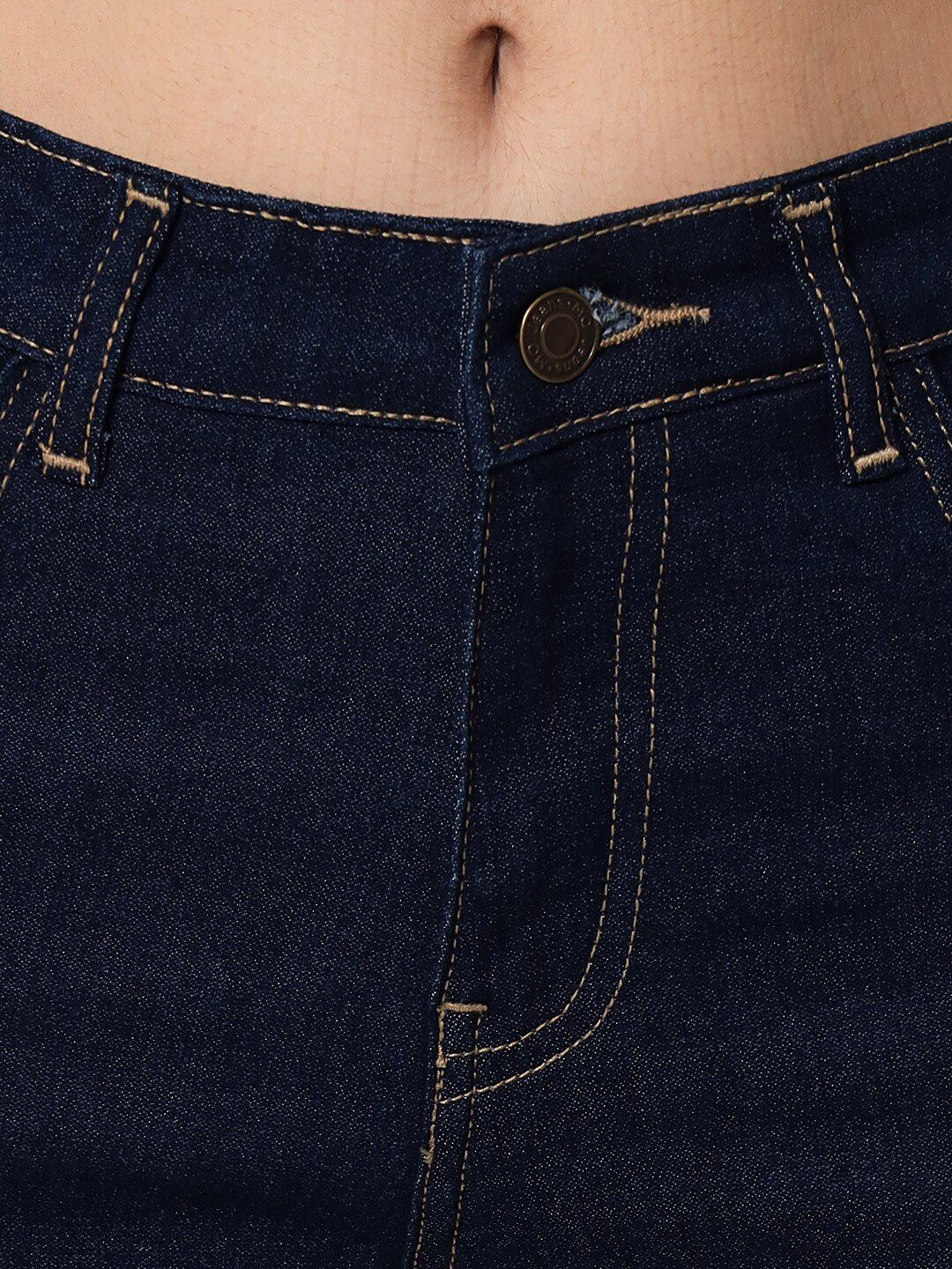 Kotty Women Blue Cotton Slim Fit Jeans