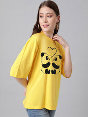 KOTTY Basics Graphic Printed Drop Shoulder Sleeves Oversized T-shirt