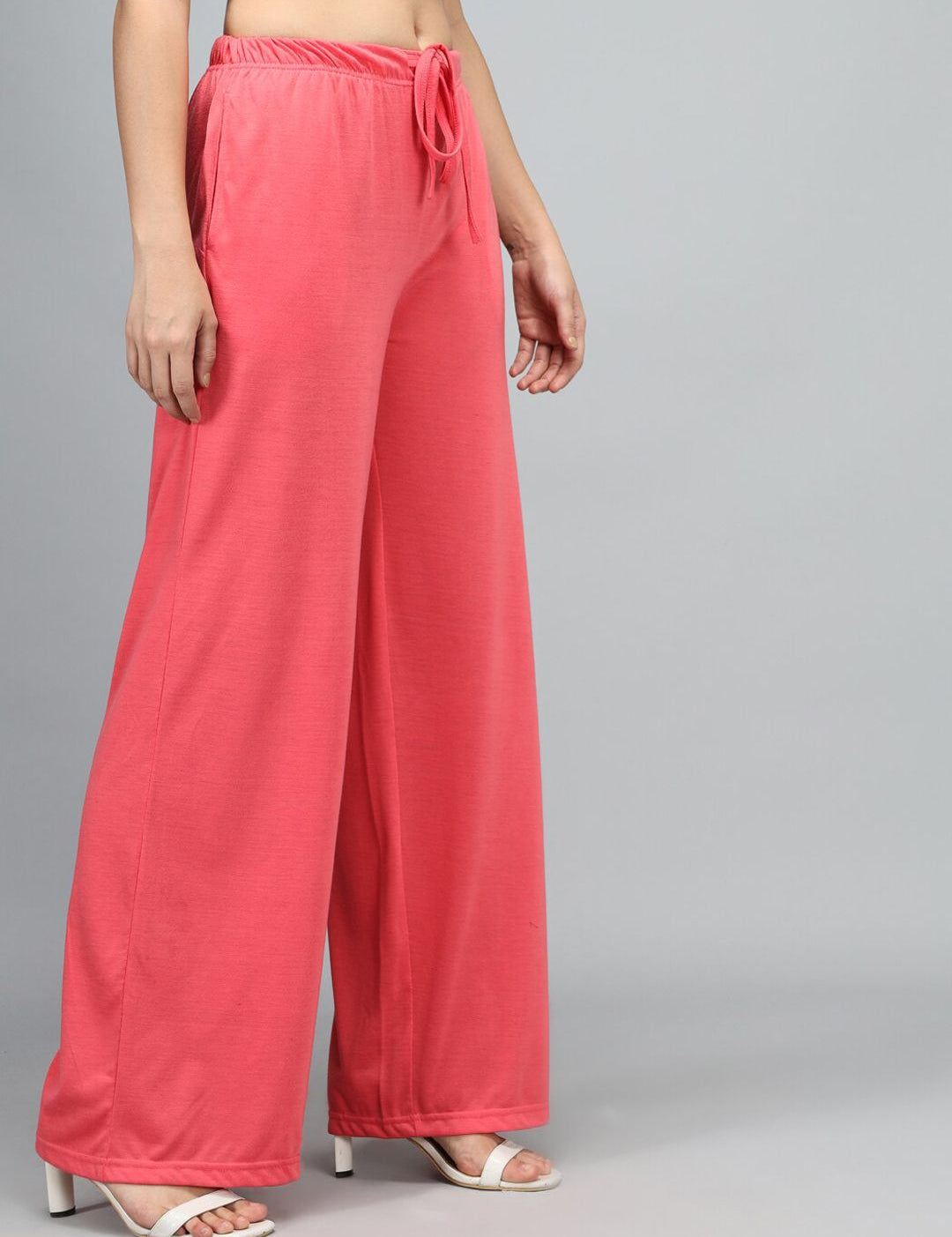 Kotty Women Pink Loose Fit High-Rise Parallel Trousers
