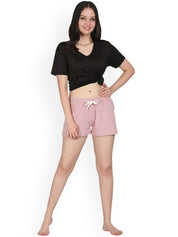 Kotty Women Pink Printed Lounge Shorts KTTSLEEPSHORTS237