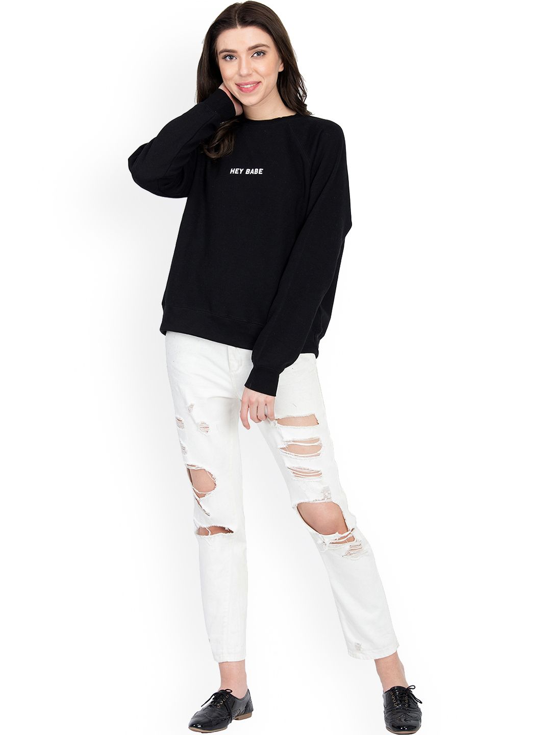 Kotty Women Black Printed Sweatshirt