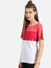 Kotty Women Multicoloured Colourblocked Round Neck T-shirt