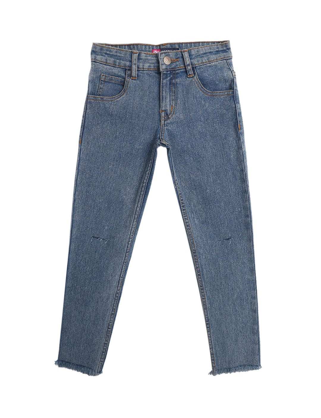 Kotty Girls Blue Jean Low Distress Jeans