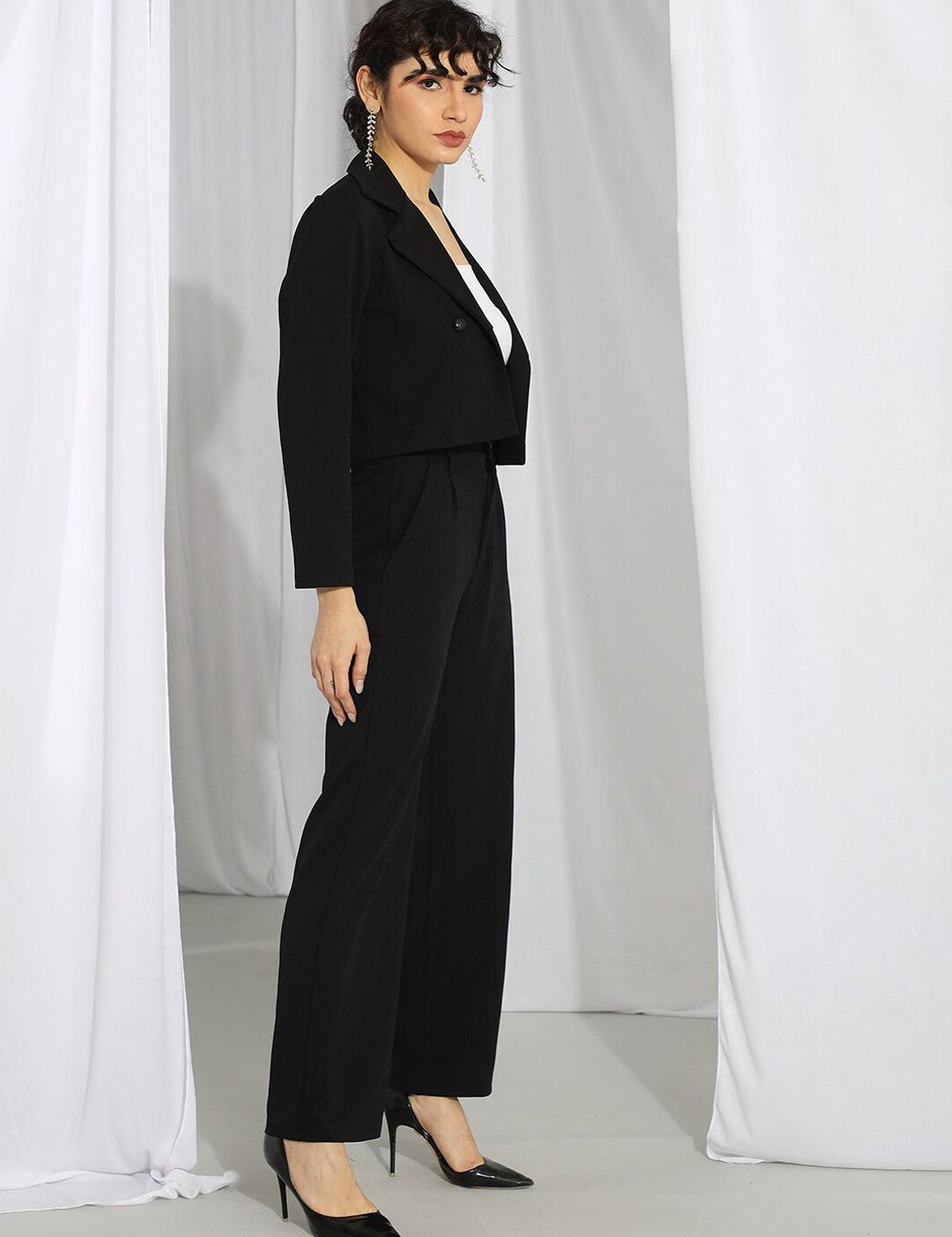 KOTTY BIZwear Basics Notched Lapel Collar Blazer With Trousers