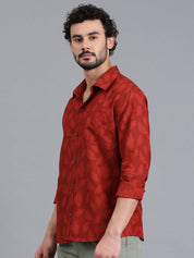 Kotty Men Spread Collar Tropical Printed Casual Shirt