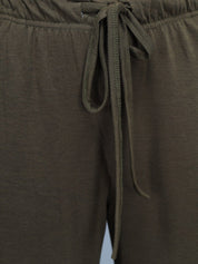 Kotty Women Olive Green Loose Fit High-Rise Parallel Trousers