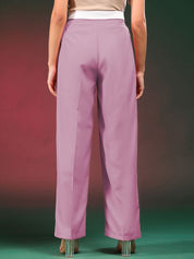 Kotty Women Straight Fit High-Rise Easy Wash Pleated Trousers