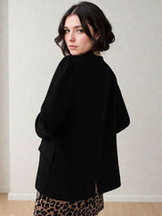 Kotty Notched Lapel Neck Long Sleeves Front Open Blazer