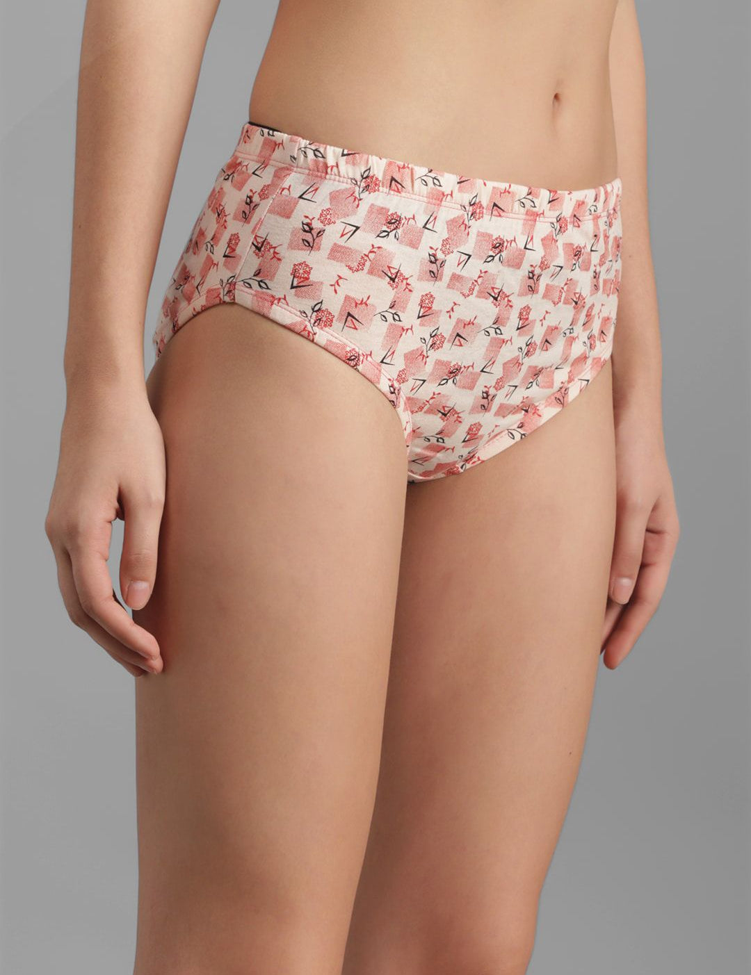 Kotty Women Off White & Pink Printed Hipster Briefs KTTWOMENSPANTY377