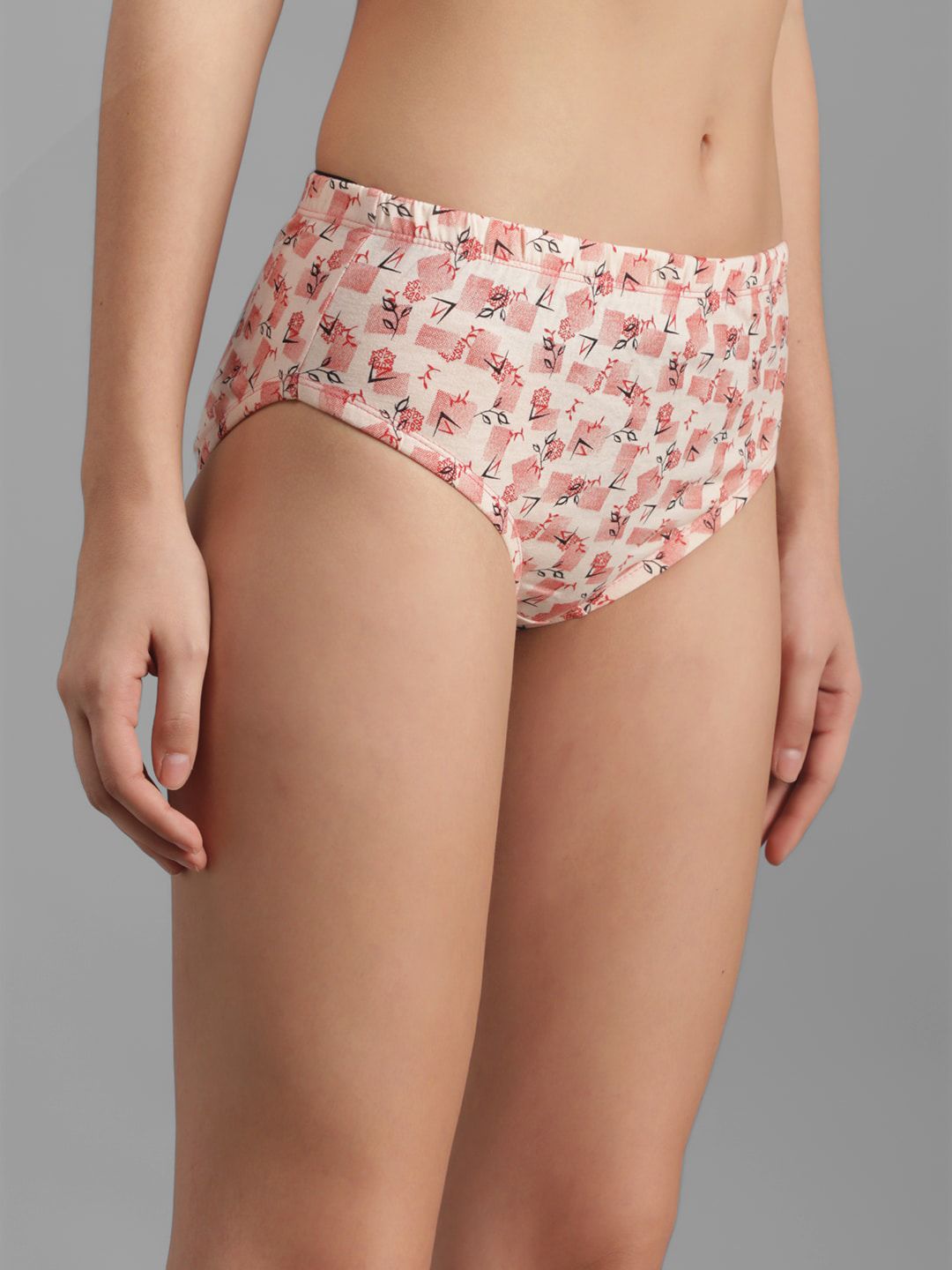 Kotty Women Off White & Pink Printed Hipster Briefs KTTWOMENSPANTY377