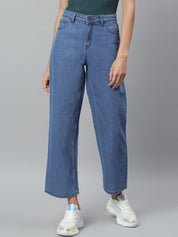 Kotty Women Blue Flared High-Rise Stretchable Jeans