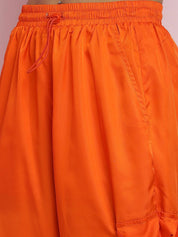 Kotty Women Solid Relaxed Loose Fit Mid -Rise Easy Wash Parachute Trousers