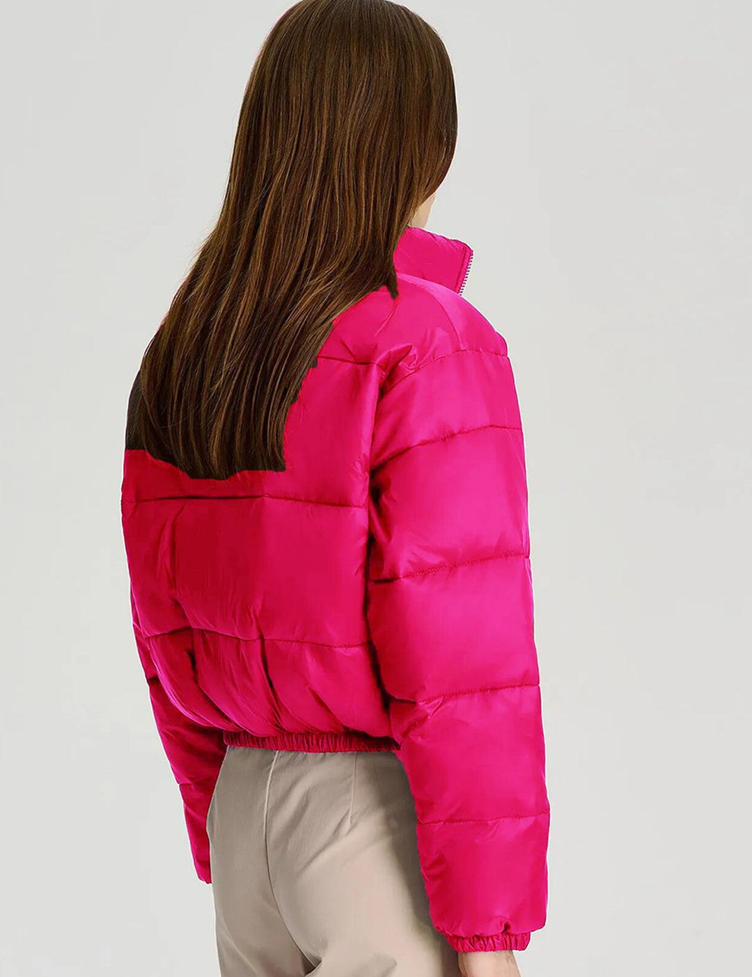 Kotty Mock Collar Crop Puffer Jacket