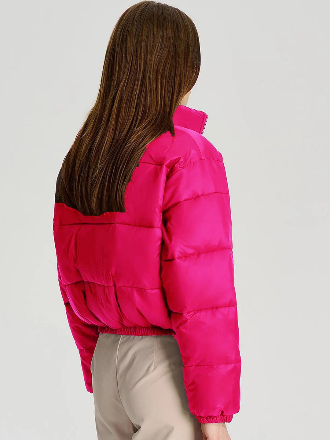 Kotty Mock Collar Crop Puffer Jacket