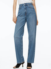 Kotty Women Blue Jean Straight Fit High-Rise Light Fade Stretchable Jeans