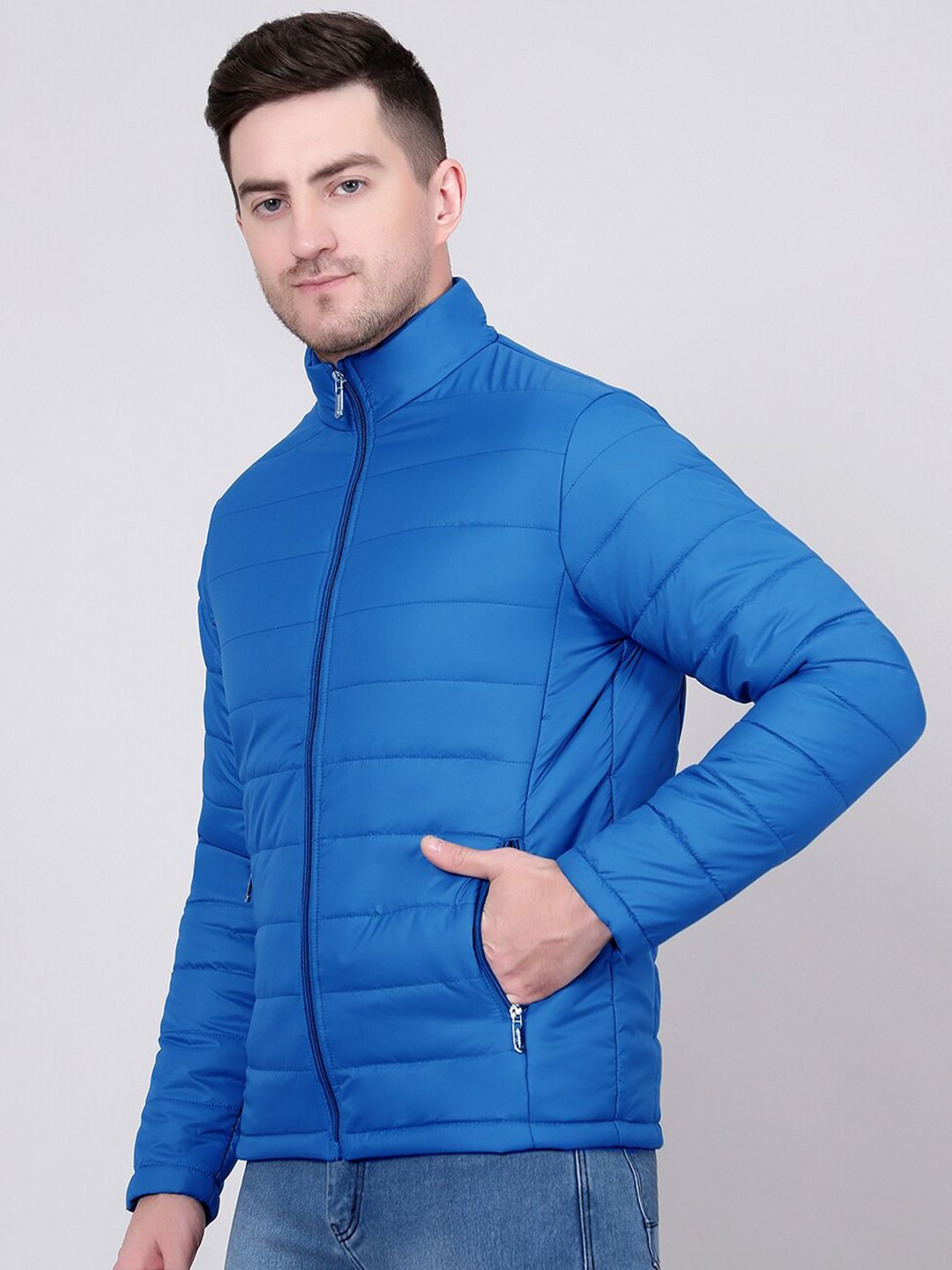 Kotty Blue Stand Collar Padded Jacket