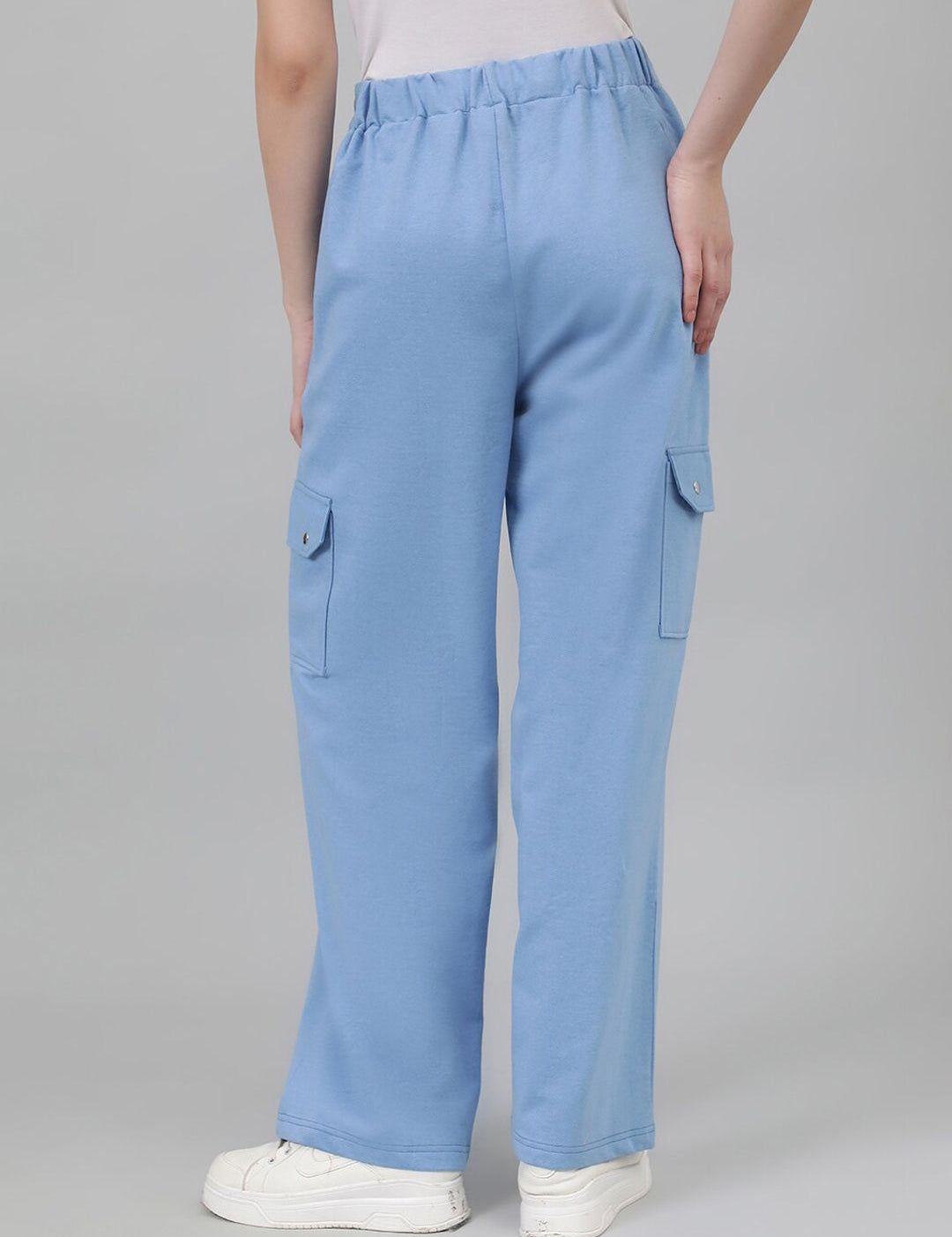 Kotty Women Blue Mid-Rise Straight-Fit Track Pants