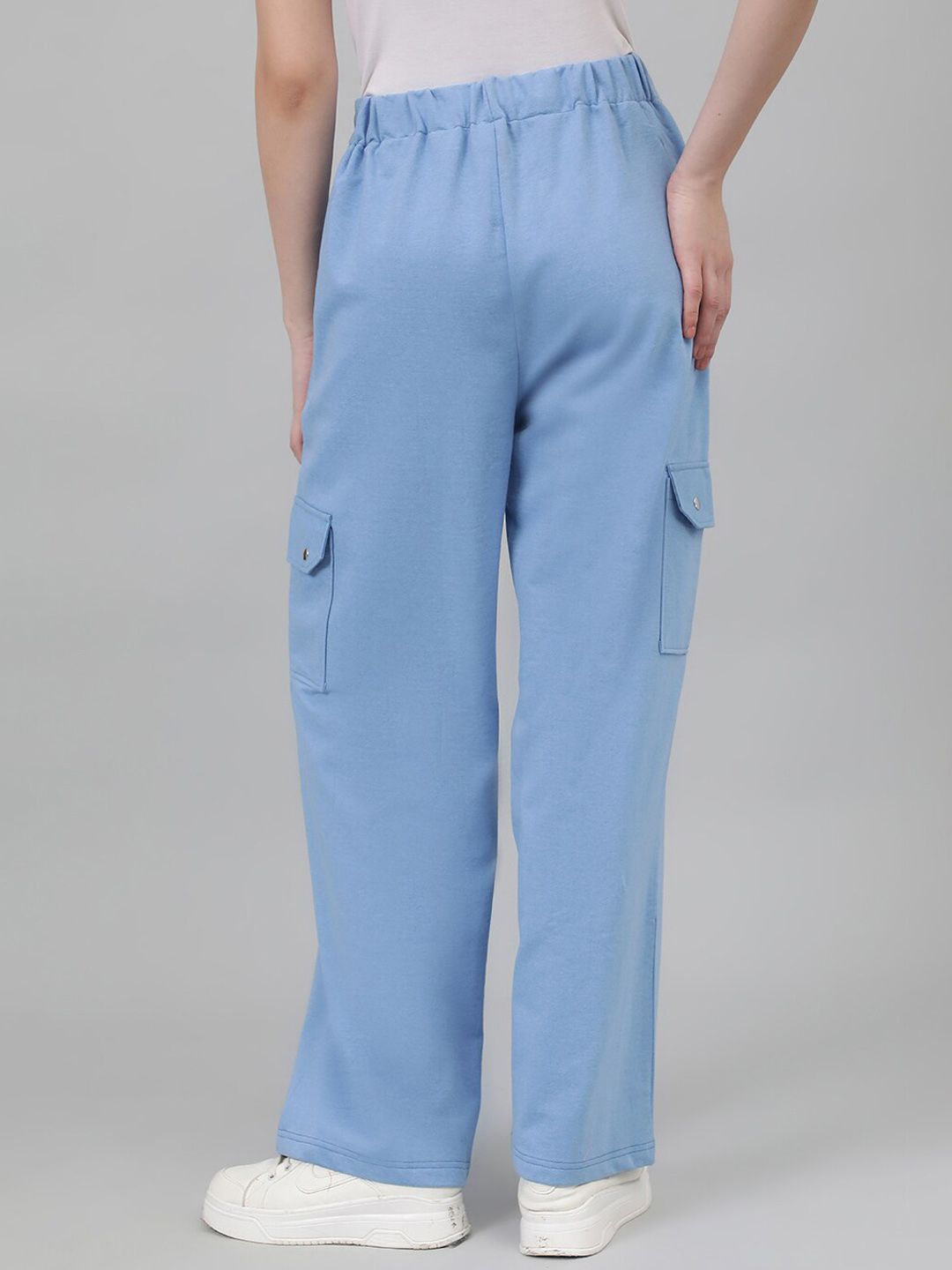 Kotty Women Blue Mid-Rise Straight-Fit Track Pants
