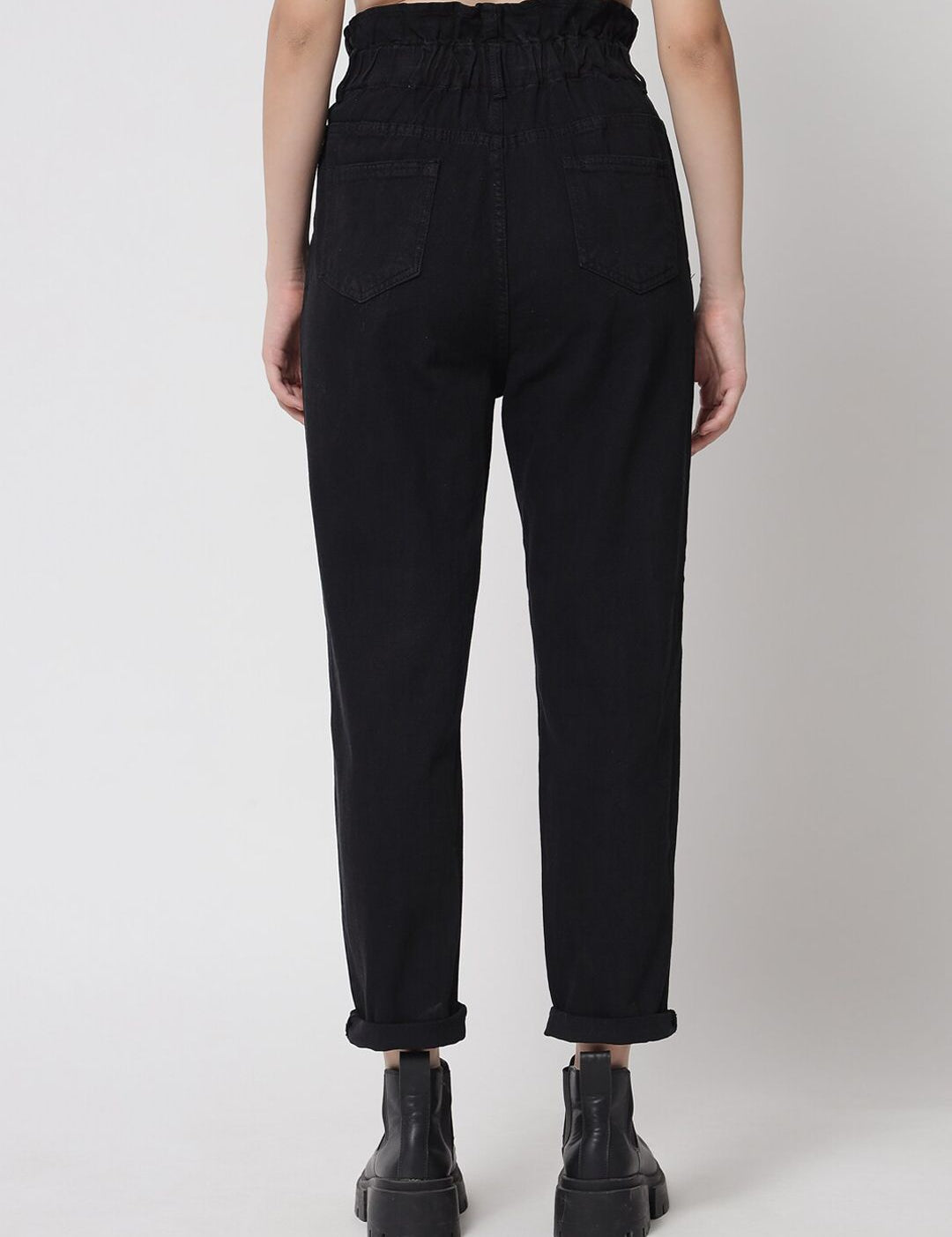 Kotty Women Black Jean Relaxed Fit High-Rise Stretchable Jeans