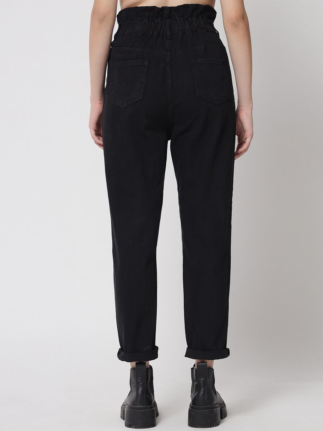 Kotty Women Black Jean Relaxed Fit High-Rise Stretchable Jeans