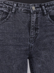 Kotty Women Black Flared High-Rise Slash Knee Heavy Fade Jeans