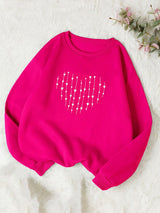 Kotty Abstract Printed Round Neck Fleece Pullover