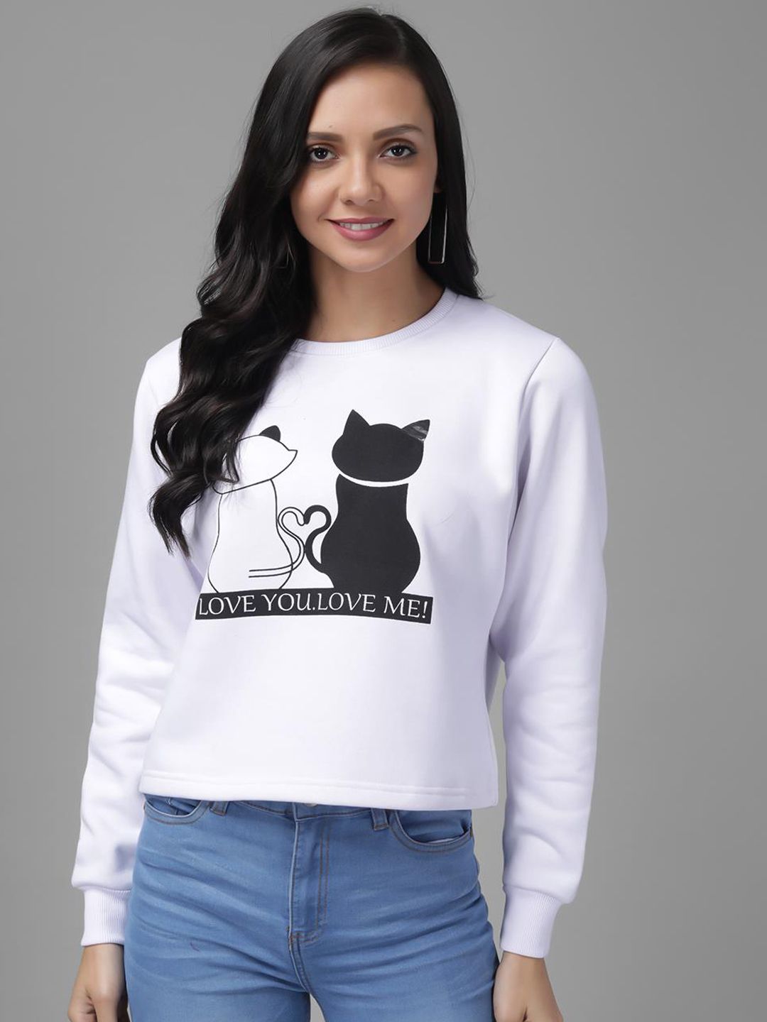 Kotty Women Off-White Printed Sweatshirt