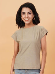 Kotty Round Neck Extended Sleeves Regular Fit T-shirt