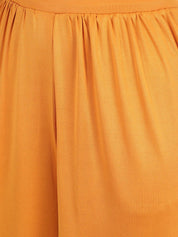 Kotty Women Yellow Flared High-Rise Pleated Parallel Trousers