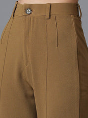 KOTTY BIZwear Brown Shawl Neck Coat With Trousers