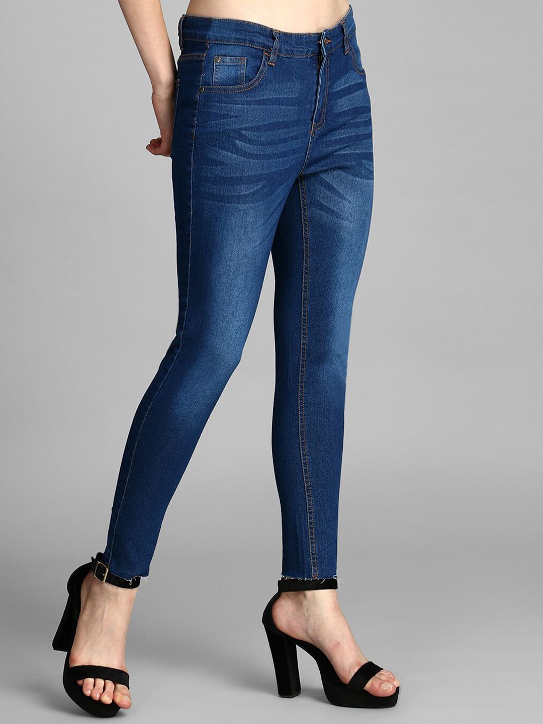 Kotty Women Blue Skinny Fit Mid-Rise Clean Look Jeans