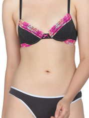 Kotty Women Black & Pink Lingerie Set KTTIW115