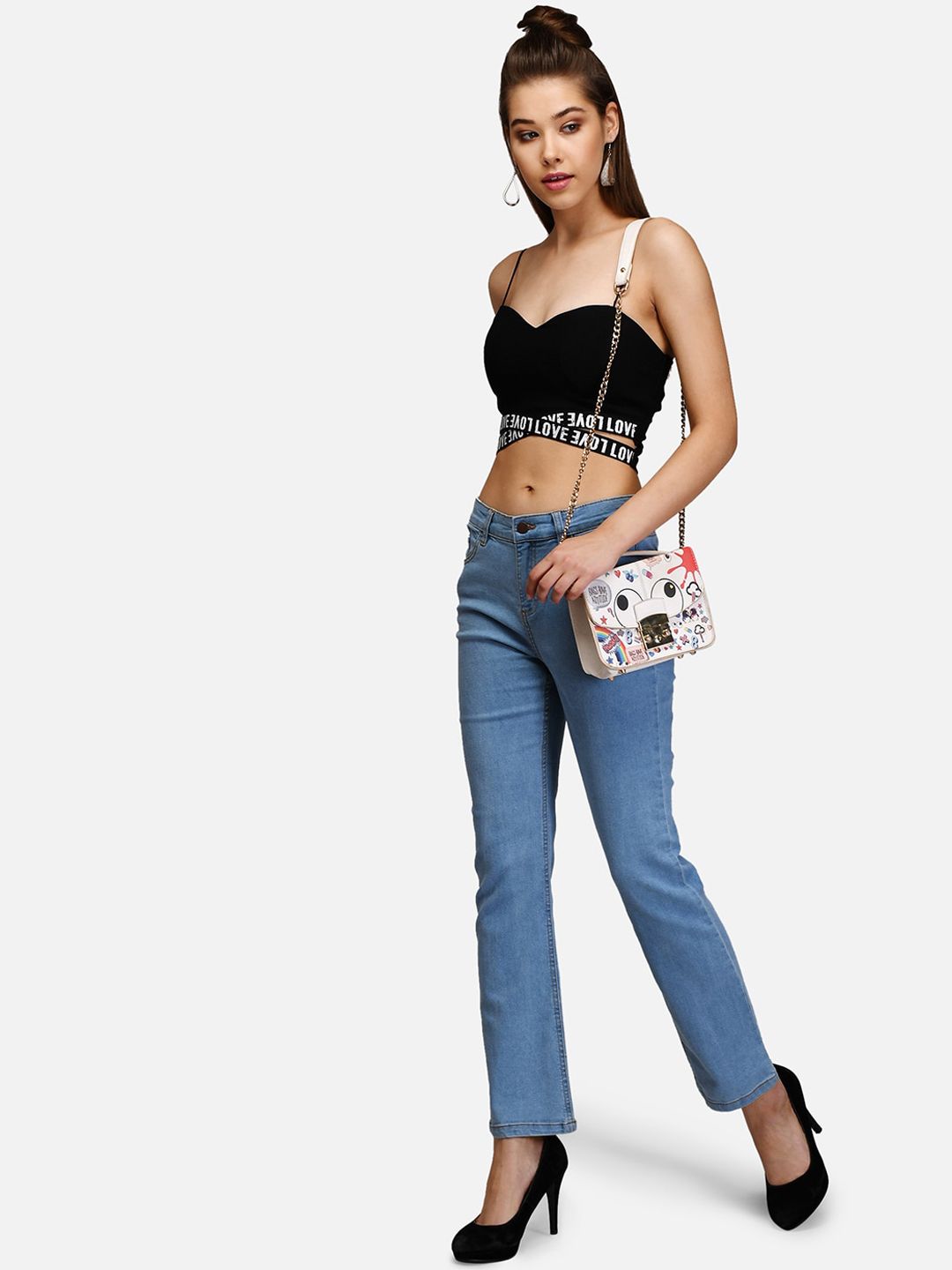 Kotty Women Blue Straight Fit High-Rise Clean Look Jeans