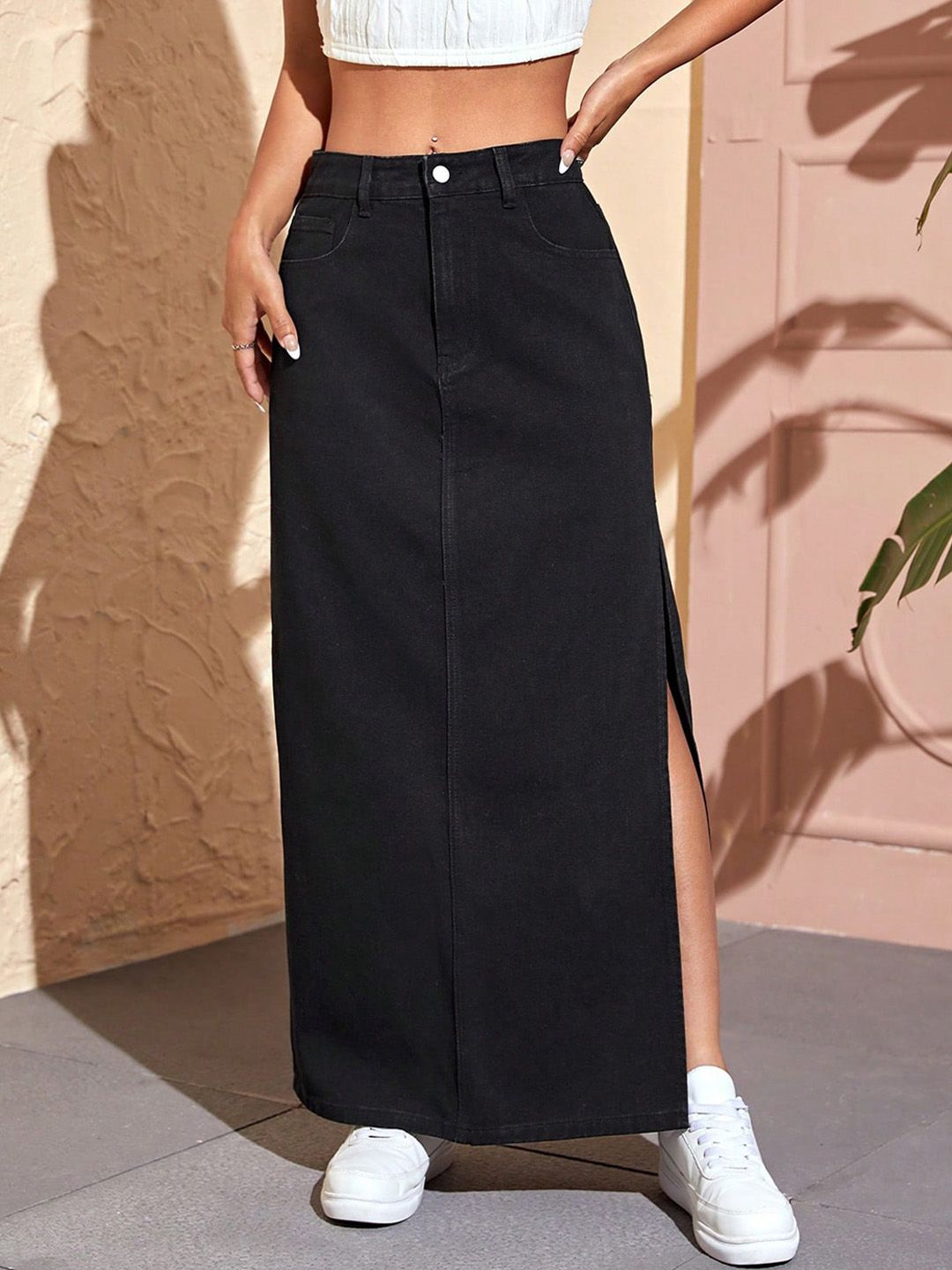 Kotty Straight Denim Maxi Skirt