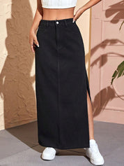 Kotty Straight Denim Maxi Skirt