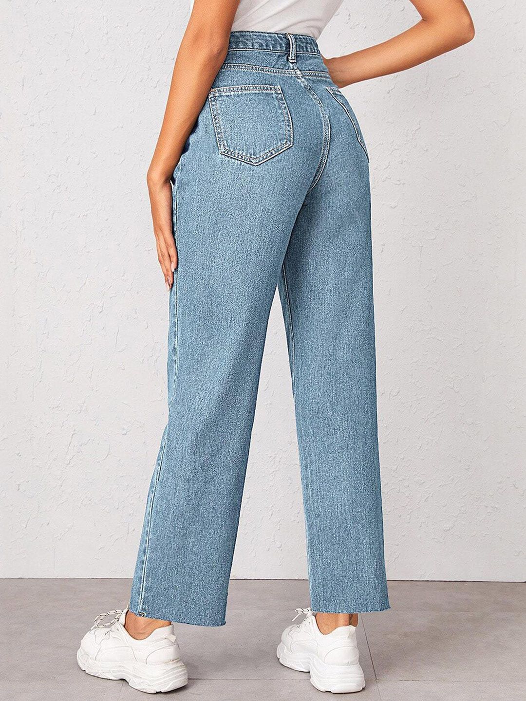 Kotty Women Straight Fit High-Rise Light Shade Stretchable Cotton Lycra Blend Jeans