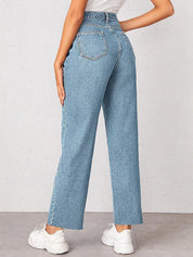 Kotty Women Straight Fit High-Rise Light Shade Stretchable Cotton Lycra Blend Jeans