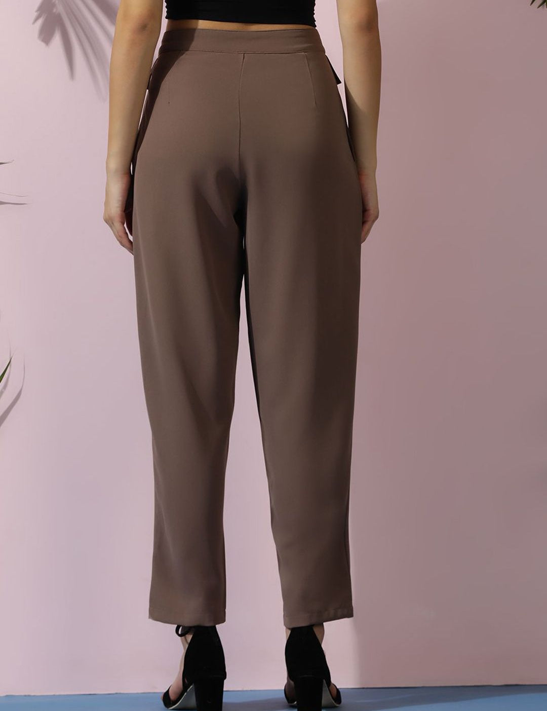 Kotty Women Relaxed High-Rise Easy Wash Pleated Trousers