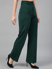 Kotty Women Pack Of 2 Relaxed Straight Leg Fit High-Rise Easy Wash Trousers