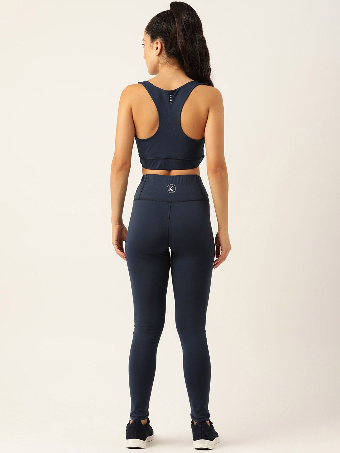 Kotty Women Navy Blue High-Rise Sports Bra & Tights