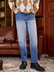 Kotty Men Blue Jean Low-Rise Clean Look Heavy Fade Stretchable Jeans