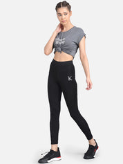 Kotty Women Black & White Printed Tights