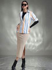 Kotty Women Spread Collar Graphic Printed Cotton Casual Shirt