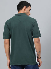 Kotty Men Colourblocked Polo Collar T-shirt