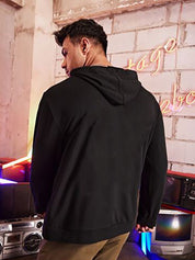 Kotty Black Hooded Fleece Pullover Sweatshirt