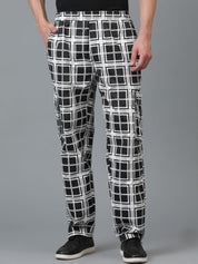 Kotty Men Checked Relaxed Low-Rise Easy Wash Trousers